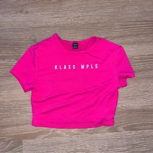 klass MPLS pink crop top SHEIN